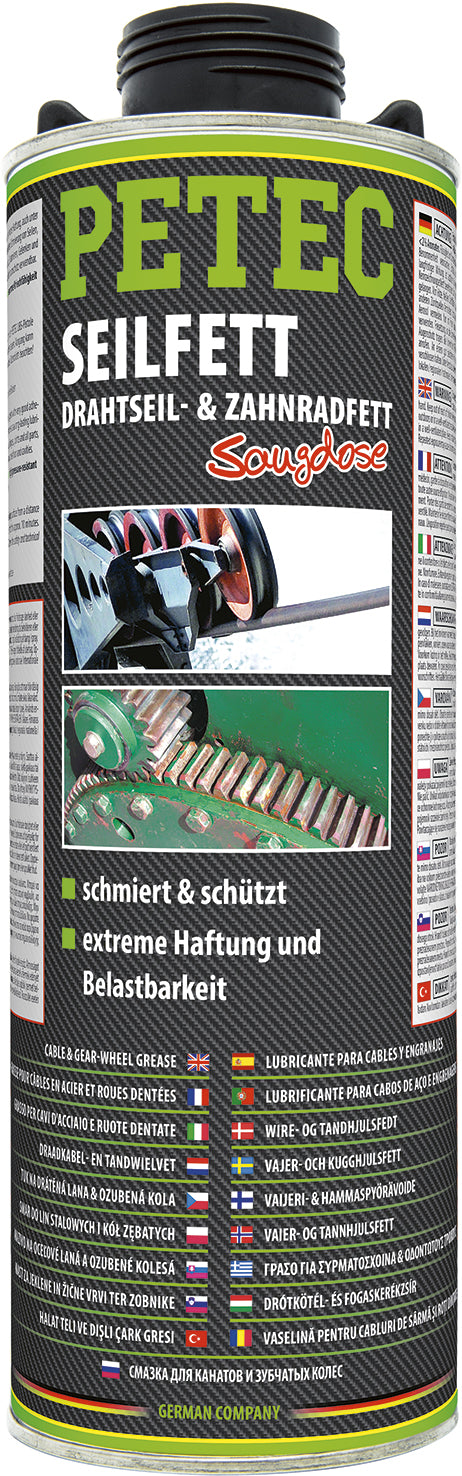 PETEC Seilfett, Drahtseil- & Zahnradfett Saugdose - 1000ml