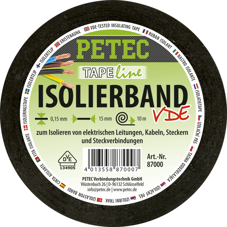PETEC Isolierband - 10m x 15mm x 0,15mm Rolle