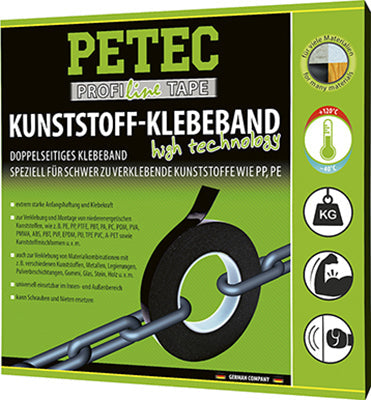 PETEC Kunststoff-Klebeband - 10m x 19 mm x 1,1 mm SB-Karte