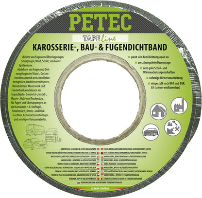 PETEC Karosserie-, Bau-& Fugendichtband - 5,6mx15mmx5-12mm