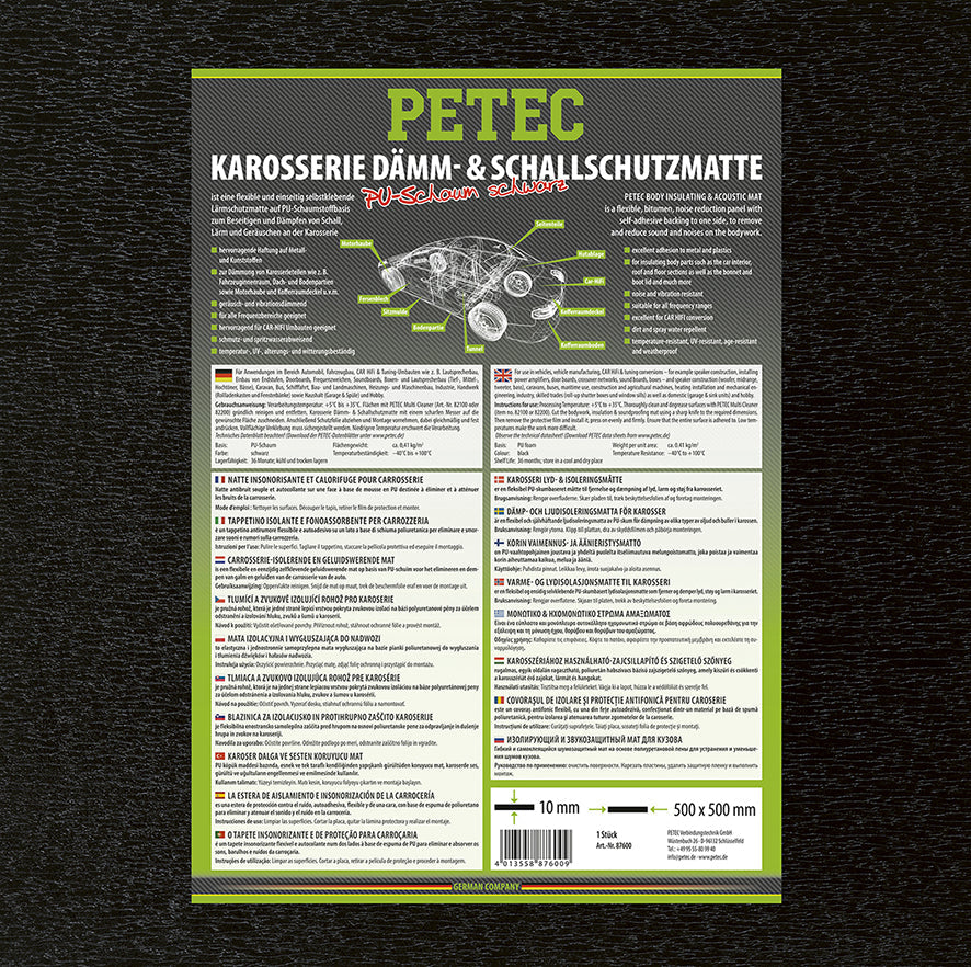 PETEC Dämm-& Schallschutzmatte - 500 x 500 x 10 mm