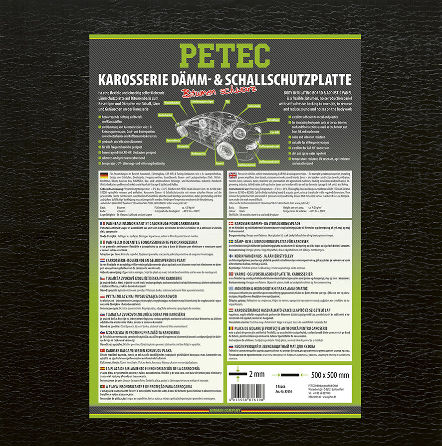 PETEC Dämm-& Schallschutzplatte - 500 x 500 x 2 mm