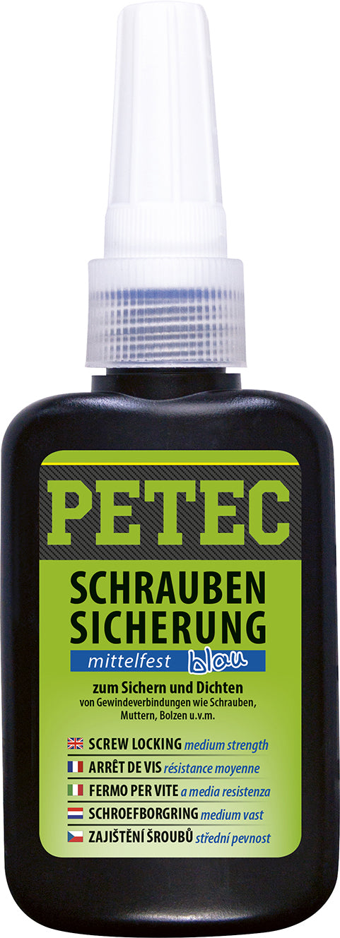 PETEC Schraubensicherung mittelfest blau - 250 g Flasche