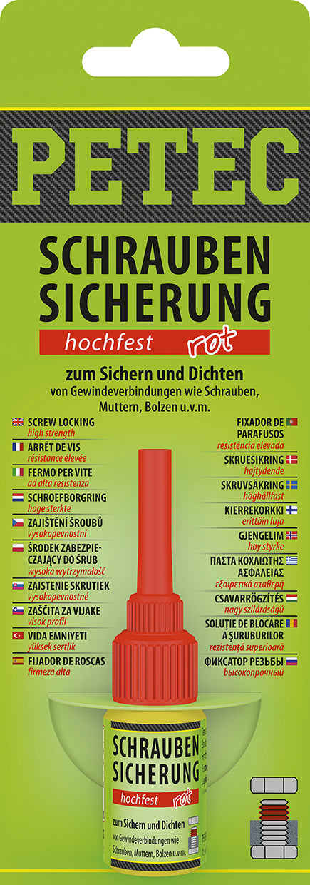 PETEC Schraubensicherung hochfest rot - 5 g SB-Karte