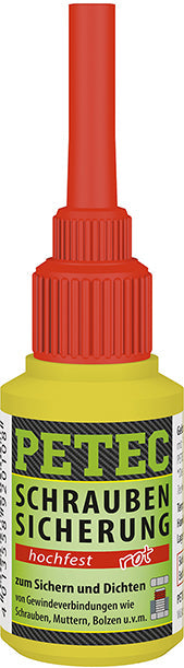 PETEC Schraubensicherung hochfest rot - 10 g Flasche