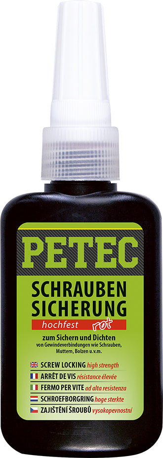 PETEC Schraubensicherung hochfest rot - 50 g Flasche
