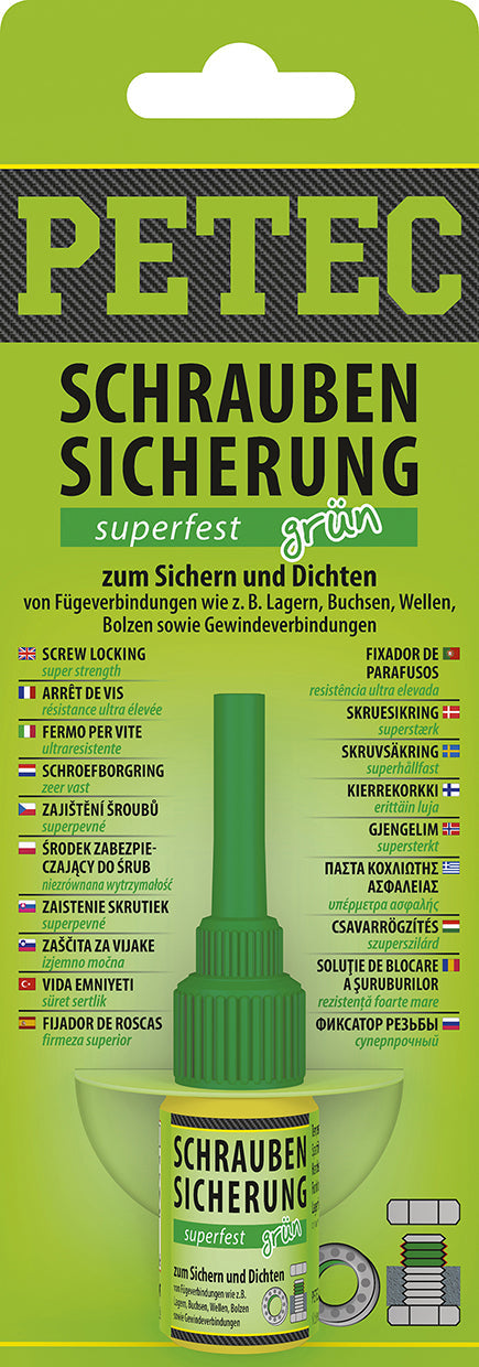 PETEC Schraubensicherung superfest grün - 5 g SB-Karte