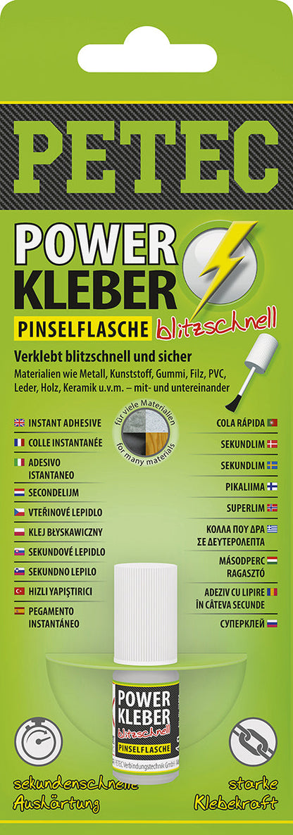 PETEC POWER KLEBER Pinselflasche - 4 g SB-Karte
