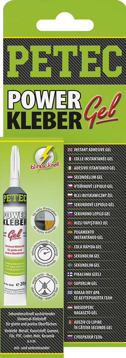 PETEC POWER KLEBER GEL - 20 g Tube SB-Karte