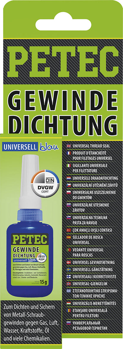 PETEC Gewindedichtung blau - 15 g Flasche SB-Karte