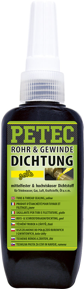 PETEC Rohr- & Gewindedichtung gelb hochfest - 50 g