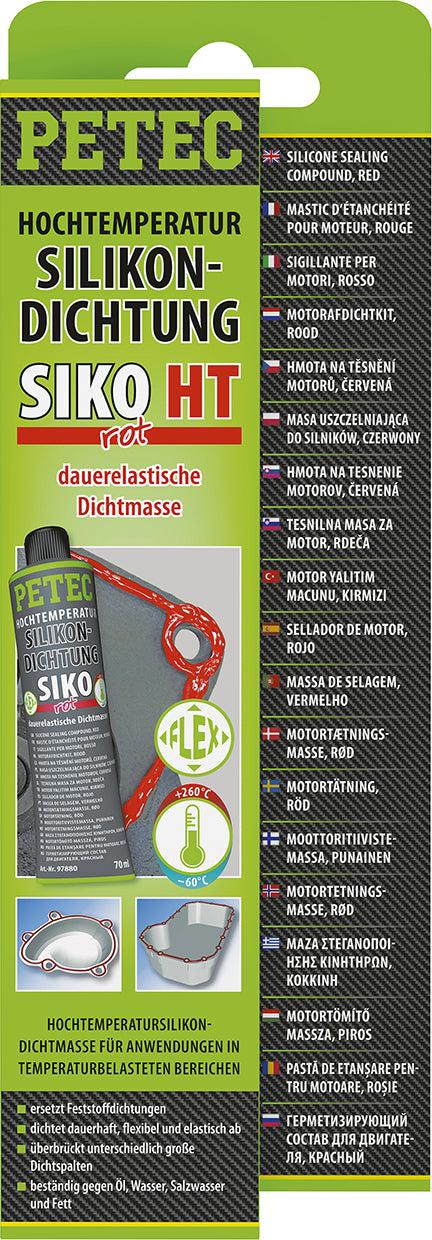 PETEC Hochtemperatur-Silikondichtung, SIKO rot - 70 ml